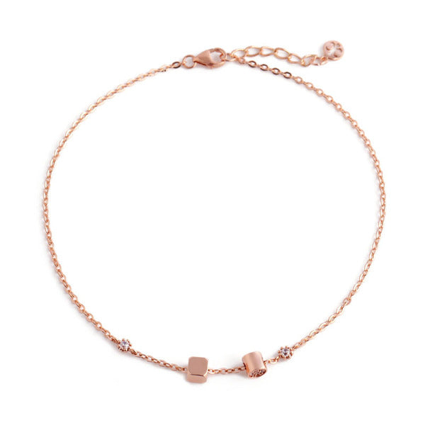 AirbnbGold 18K volume cube zirconia chain bracelet SCA27248