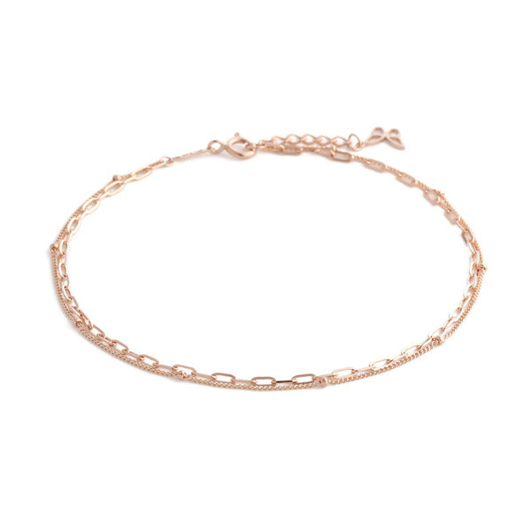 AirbnbGold 14K two-line butterfly mirrored ball clasp chain bracelet JNA27271