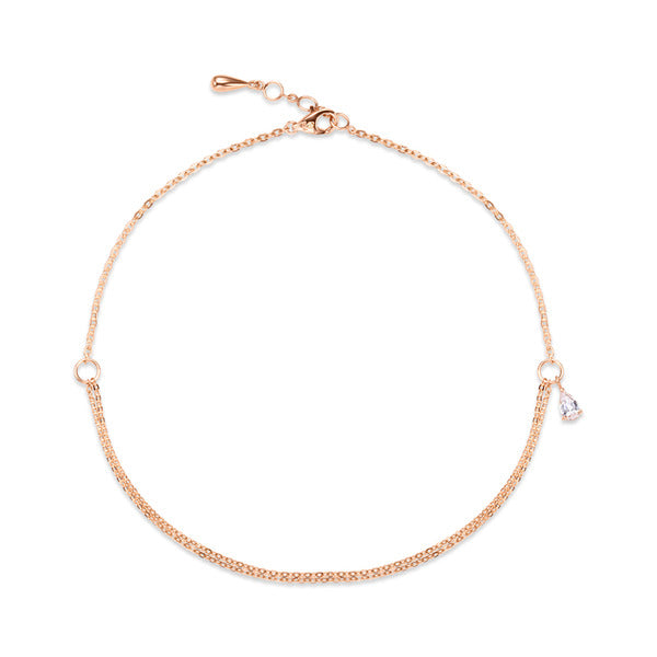AirbnbGold 14K two-line waterdrop cubic link bracelet NPA27585