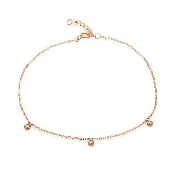 AirbnbGold 14K Mini Edge Circle Cubic Chain Bracelet JNA27919