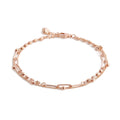 BnbGold 14K Two-Line Clipped Chain Mirror Ball Layered Bracelet GTB28909