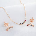 AirbnbGold 14K Rainbow Cubic Jewelry Set NPS29282