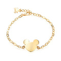 AirbnbGold 14K Mickey Mouse Engraved Child Lock Preventive Bracelet IRB38244