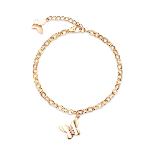 NBNGold 14K Volume Cubic Butterfly Chain Bracelet NPB25753