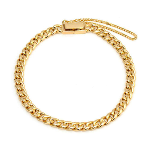 AirbnbGold 14K Bold Round Curved Chain Small Bracelet IRB27356