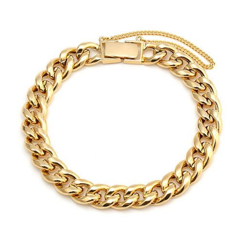 AirbnbGold 14K Bold Rounding Curve Chain Bracelet IRB27358