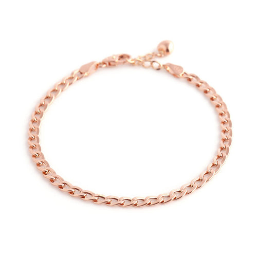 AirbnbGold 14K Bold Flat Curve Chain Bracelet IRB27877