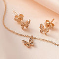 AirbnbGold 14K Butterfly Cubic Jewelry Set NPS29288