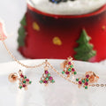 AirbnbGold 14K Shining Star Tree Jewelry Set (Earrings+Necklace) NPS29468