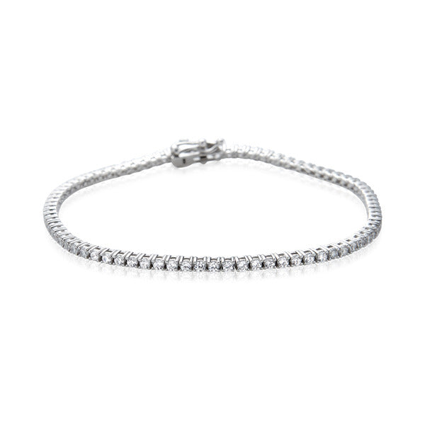 14K Gold Square Prong Setting Tennis Bracelet 1.75mm GTB38227