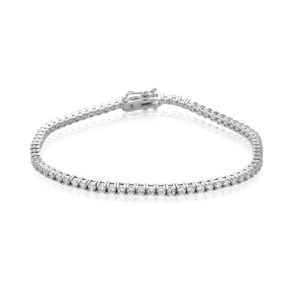 14K Gold Square Prong Setting Tennis Bracelet 2mm GTB38228