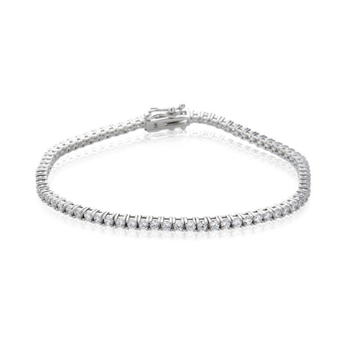 14K Gold Square Prong Setting Tennis Bracelet 2mm GTB38228