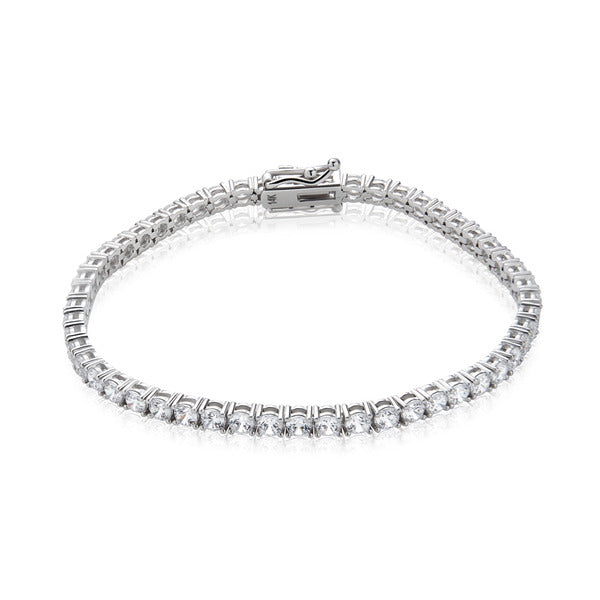 14K Gold Square Prong Setting Tennis Bracelet 3mm GTB38230