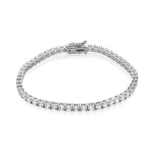 14K Gold Square Prong Setting Tennis Bracelet 3mm GTB38230