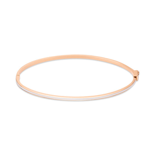 14K Simple Slim White Epoxy Bangle JNB27498