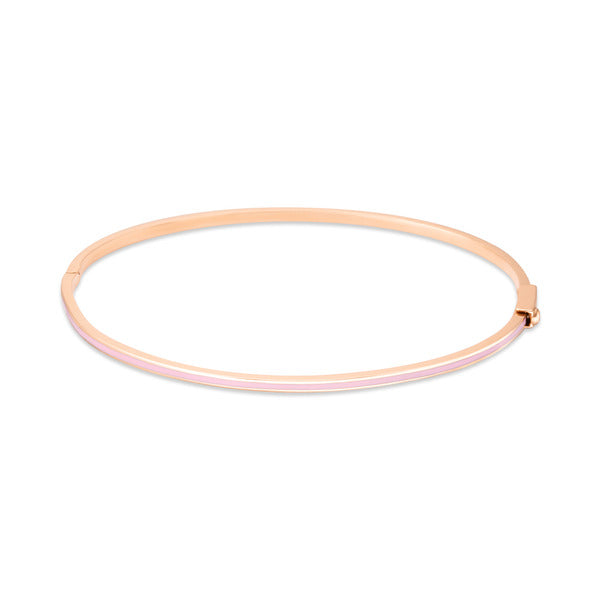 AirbnbGold 14K Simple Slim Pink Epoxy Bangle JNB27499