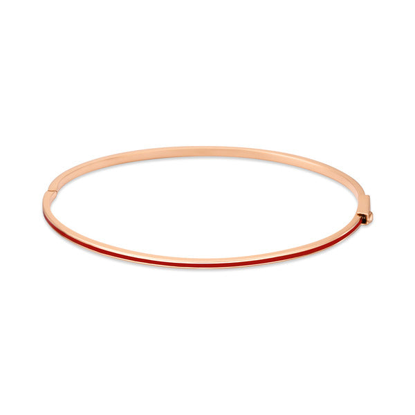 AirbnbGold 14K Simple Slim Red Epoxy Bracelet JNB27502