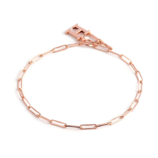AirbnbGold 5月最佳 14K Initial H Clip Chain Bracelet JNB28563