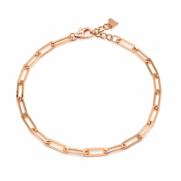 AirbnbGold 14K Simple Layered 2mm Clip Chain Bracelet IRB29495