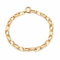 BnbGold 14K Simple Bold Diagonal Cut Clip Chain Bracelet JNB29528