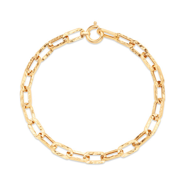 bnbgold 14k simple bold hand-cutting clip chain bracelet JNB29529