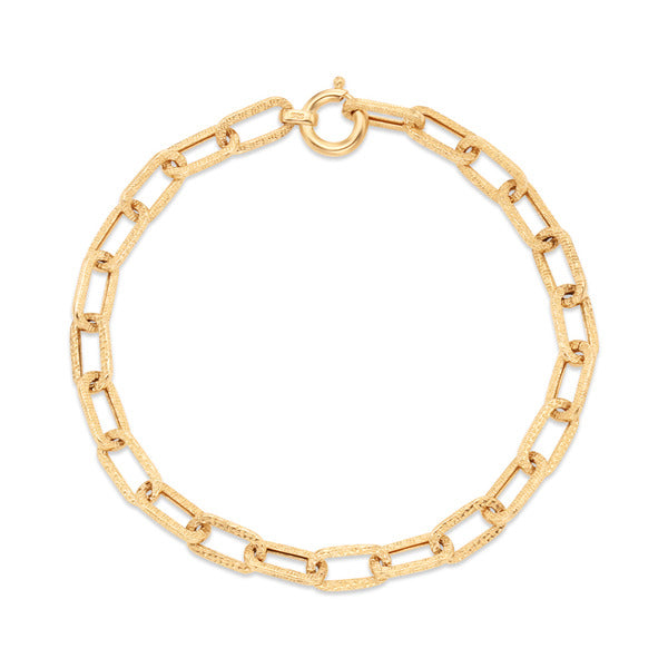 14K Simple Bold Zigzag Cut Chain Bracelet JNB29530