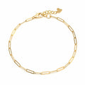 AirbnbGold 14K Simple Layered 0.7mm Clip Chain Bracelet IRB29532