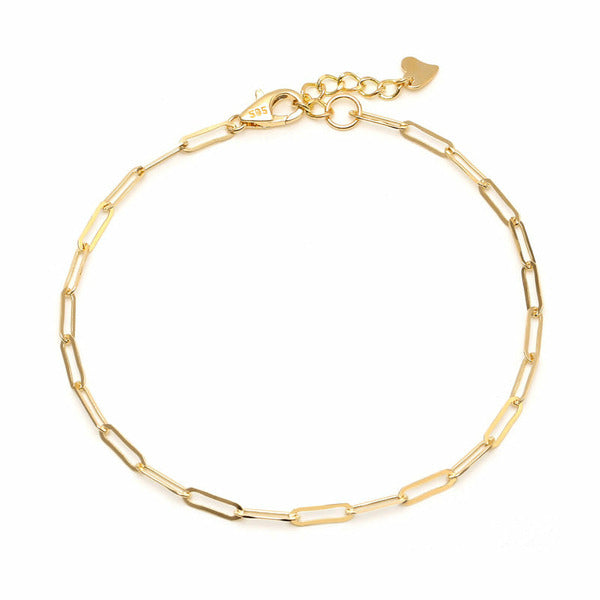AirbnbGold 14K Simple Layered 0.7mm Clip Chain Bracelet IRB29532