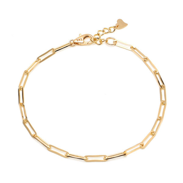 AirbnbGold 14K Simple Layered 1mm Clip Chain Bracelet IRB29534