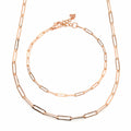 AirbnbGold 14K Simple Layered 0.7mm Clip Chain Jewelry Set (Necklace+Bracelet) IRS29835