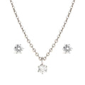 14K Simple Prong Setting 3mm Cubic Jewelry Set NPS30123