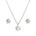 14K Simple Prong Setting 5.5mm Cubic Jewelry Set NPS30126