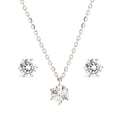 14K Simple Pendant Setting 6.5mm Cubic Jewelry Set NPS30127