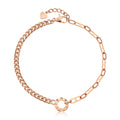 AirbnbGold 14K Unpolished Mixed Chain Roman Numeral Bracelet IRB37822