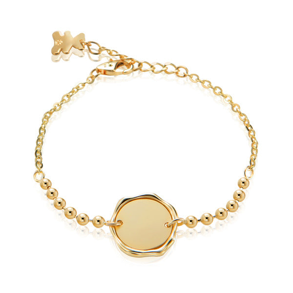 BabyvilleGold 14K Initial Engraved Angular Round Lost Infant Necklace IRB38243