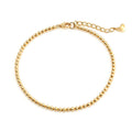 AirbnbGold 14K Heart Sapphire 2.5mm Half Round Chain Bracelet NPB27360
