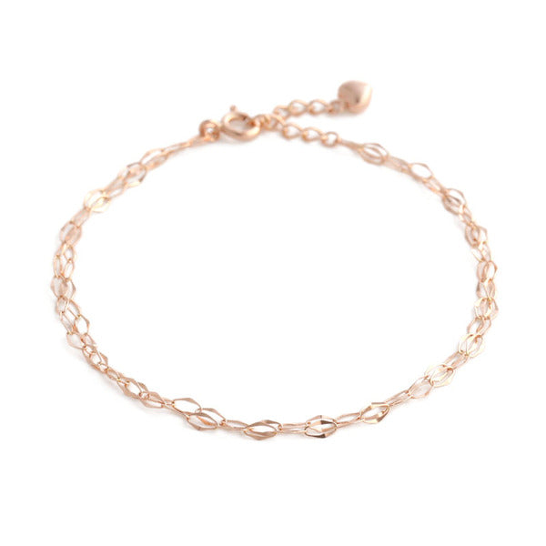 AirbnbGold 14K Cutout Clipped Chain Two-layer Bracelet IRB27886