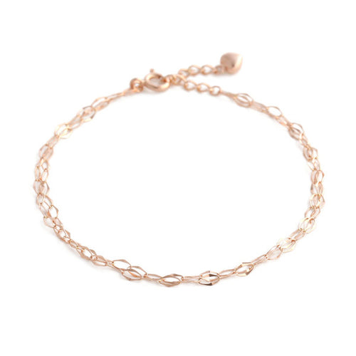 AirbnbGold 14K Cutout Clipped Chain Two-layer Bracelet IRB27886