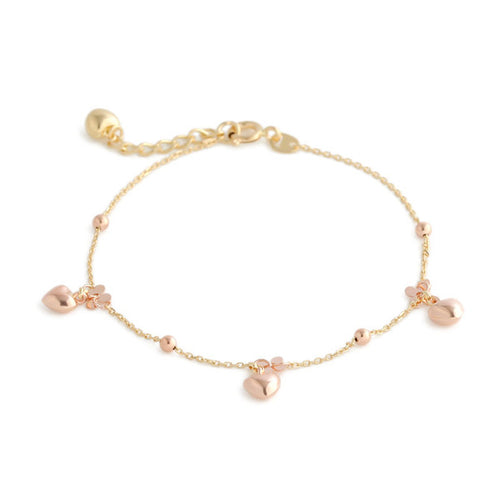 AirbnbGold 14K Heart Flower Bracelet IRB27887