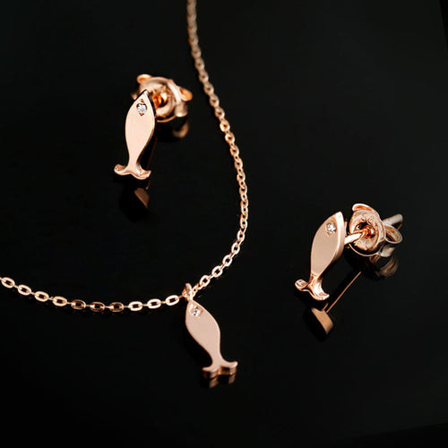 AirbnbGold 14K CubicZ Gemfish Jewelry Set NPS29315