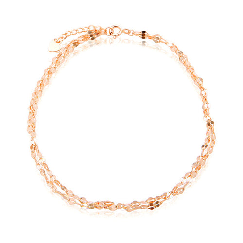 AirbnbGold 14K bed chain two lines ring L IRA38266