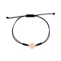 AirbnbGold 14K Round H Silk String Black Finger Ring PNB35768