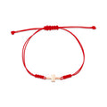 BnBGold 14K Double T Silk String Red Bangle PNB35877