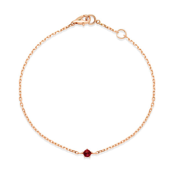 14K Ruby 5 Bead Frontier Chain Bracelet NPB40195