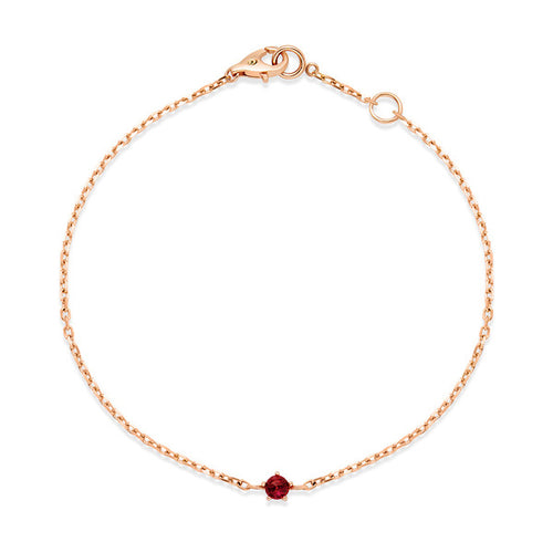 14K Ruby 5 Bead Frontier Chain Bracelet NPB40195