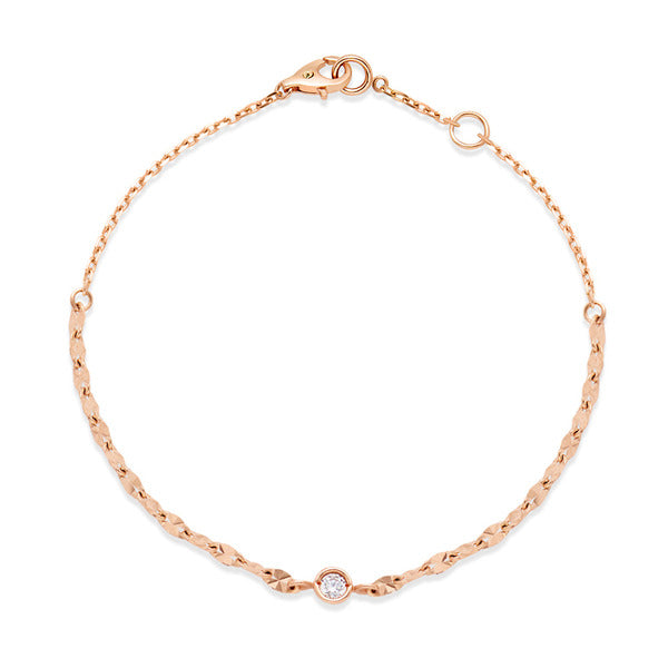 BnbGold 14K CubeChain White Facet-Ares Bracelet NPB40197