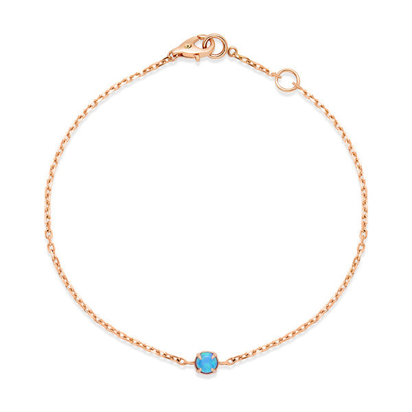 AirbnbGold 14K Eternal Blue Topaz Chain Bracelet NPB40198