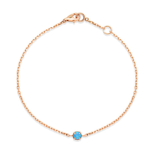 AirbnbGold 14K Eternal Blue Topaz Chain Bracelet NPB40198