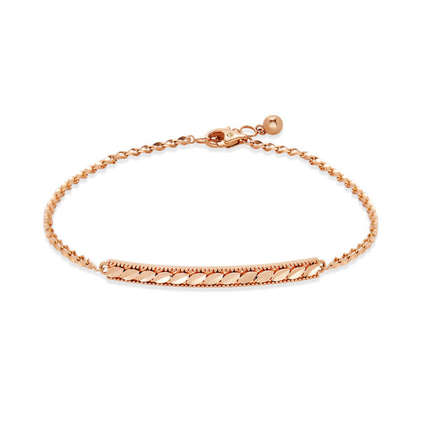 BnBGold 14K Wave-Cut Stick Ammonium Chain Bracelet NPB40201