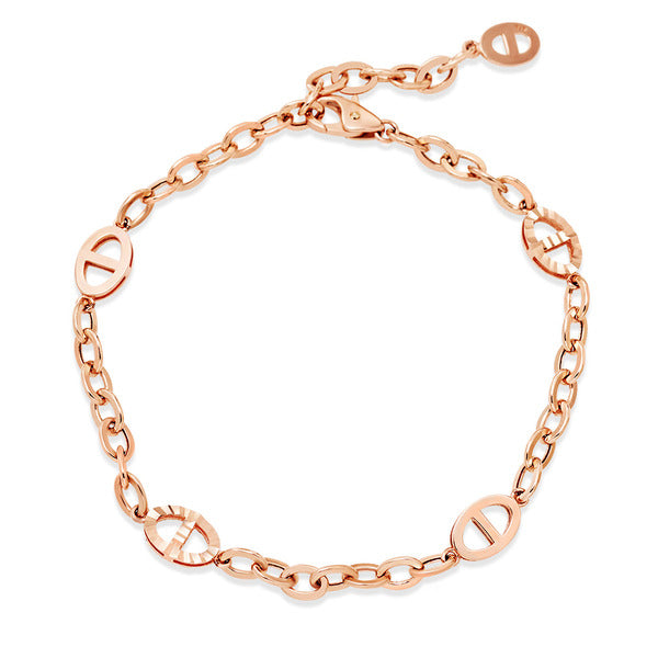 AirbnbGold 14K stud hoop chain bracelet NPB40209